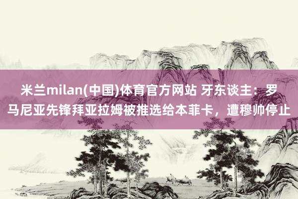 米兰milan(中国)体育官方网站 牙东谈主：罗马尼亚先锋拜亚拉姆被推选给本菲卡，遭穆帅停止