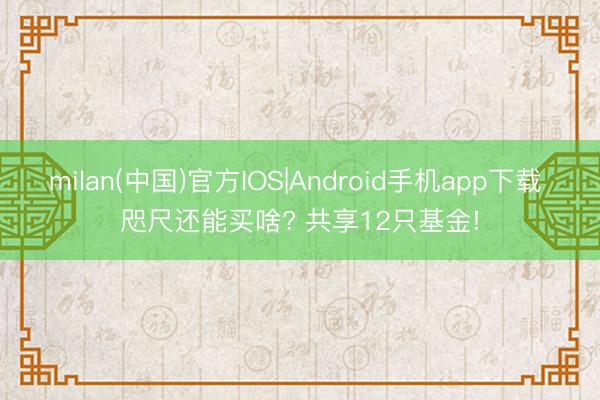 milan(中国)官方IOS|Android手机app下载 咫尺还能买啥? 共享12只基金!