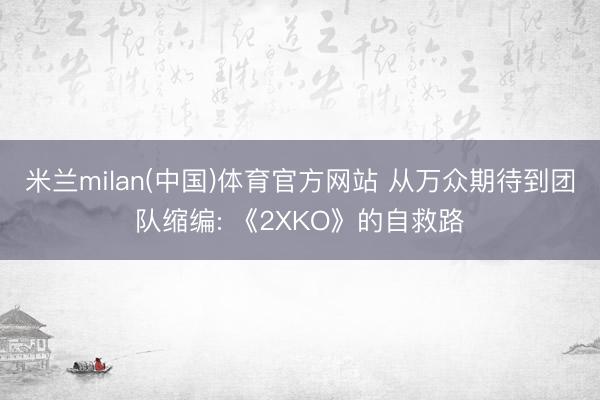 米兰milan(中国)体育官方网站 从万众期待到团队缩编: 《2XKO》的自救路