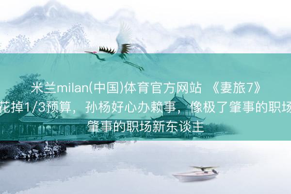 米兰milan(中国)体育官方网站 《妻旅7》一顿晚饭花掉1/3预算，孙杨好心办赖事，像极了肇事的职场新东谈主