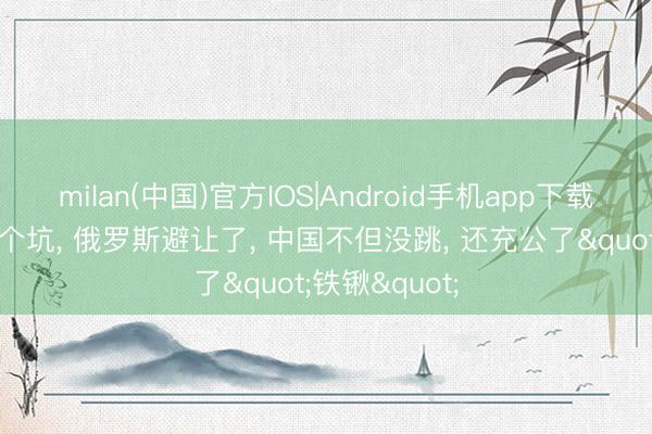 milan(中国)官方IOS|Android手机app下载 北约挖了两个坑， 俄罗斯避让了， 中国不但没跳， 还充公了"铁锹"