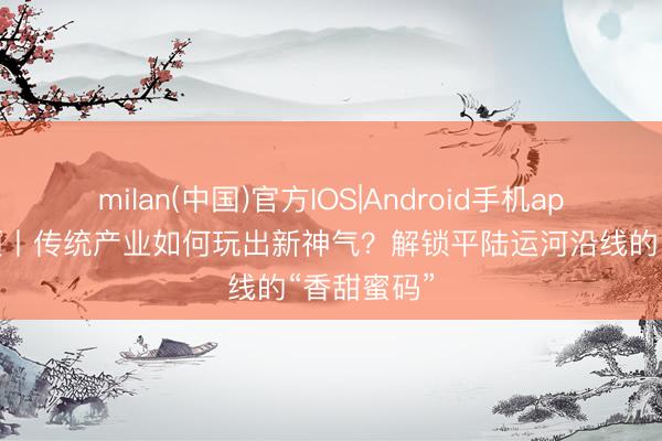 milan(中国)官方IOS|Android手机app下载 视频丨传统产业如何玩出新神气？解锁平陆运河沿线的“香甜蜜码”
