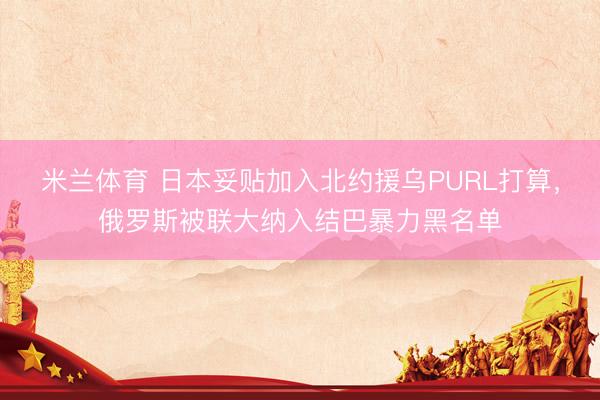 米兰体育 日本妥贴加入北约援乌PURL打算，俄罗斯被联大纳入结巴暴力黑名单