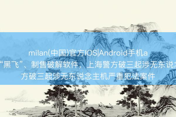 milan(中国)官方IOS|Android手机app下载 闯机场空域“黑飞”、制售破解软件,上海警方破三起涉无东说念主机严重犯法案件