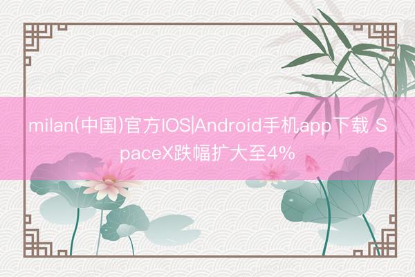milan(中国)官方IOS|Android手机app下载 SpaceX跌幅扩大至4%